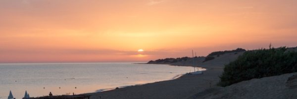 Strand bei Sonnenuntergang auf Korfu